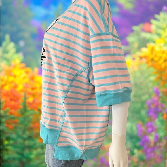 Pink and blue bubble gum bunny oversized top S M L XL 2 XL - Picture 5 of 9